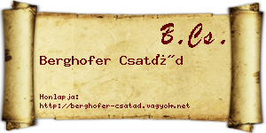 Berghofer Csatád névjegykártya